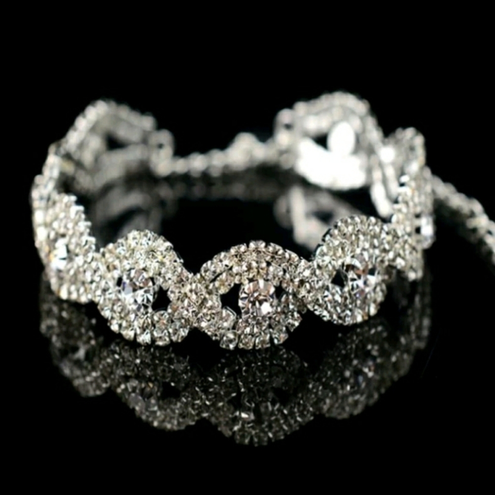 Silver Rhinestone Bracelet - Picture 2 of 4